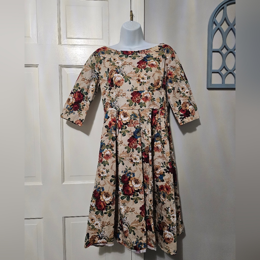 Elegant Floral Long Sleeve Dress